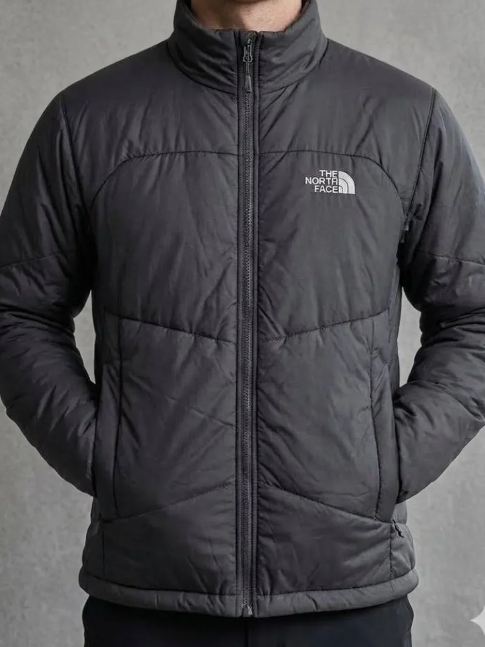 The North Face Black Nylon Zip Up Lightweight Puffer Jacket Men's S